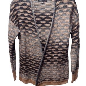 JONES NEW YORK Cardigan. Women's Oversized Large. Color: Brown, Gray, and Black.